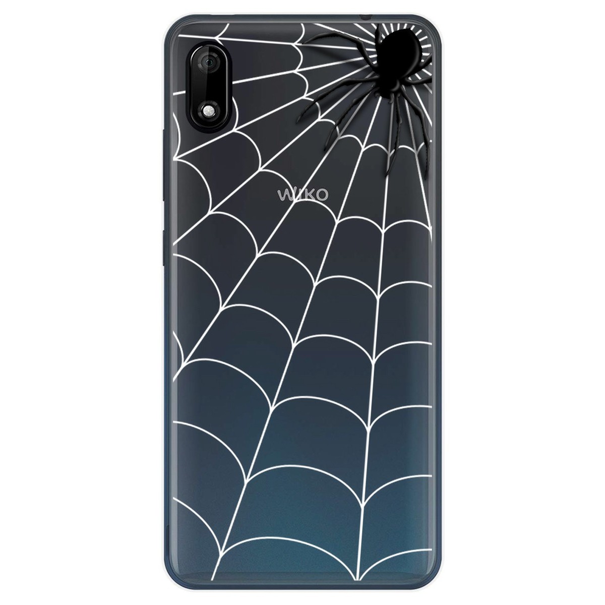 Funda Gel Transparente para Wiko Y70 diseño Araña Dibujos