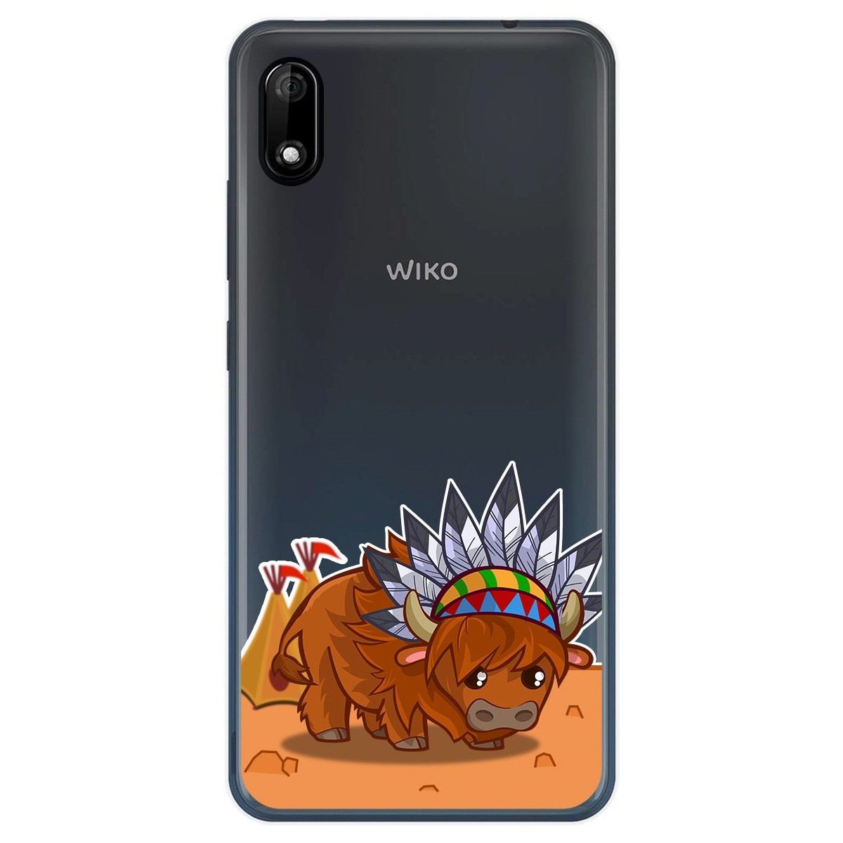 Funda Gel Transparente para Wiko Y70 diseño Bufalo Dibujos