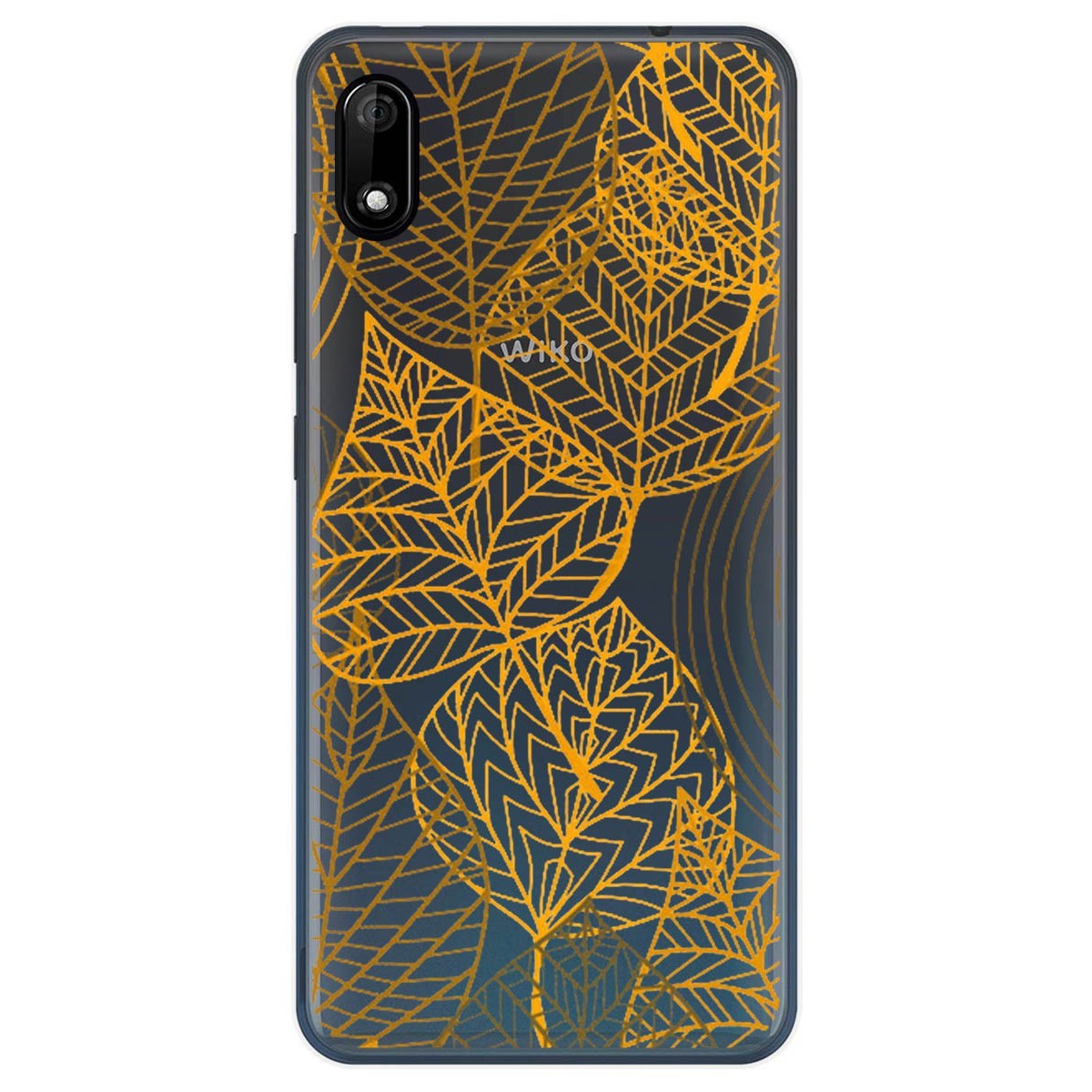 Funda Gel Transparente para Wiko Y70 diseño Hojas Dibujos