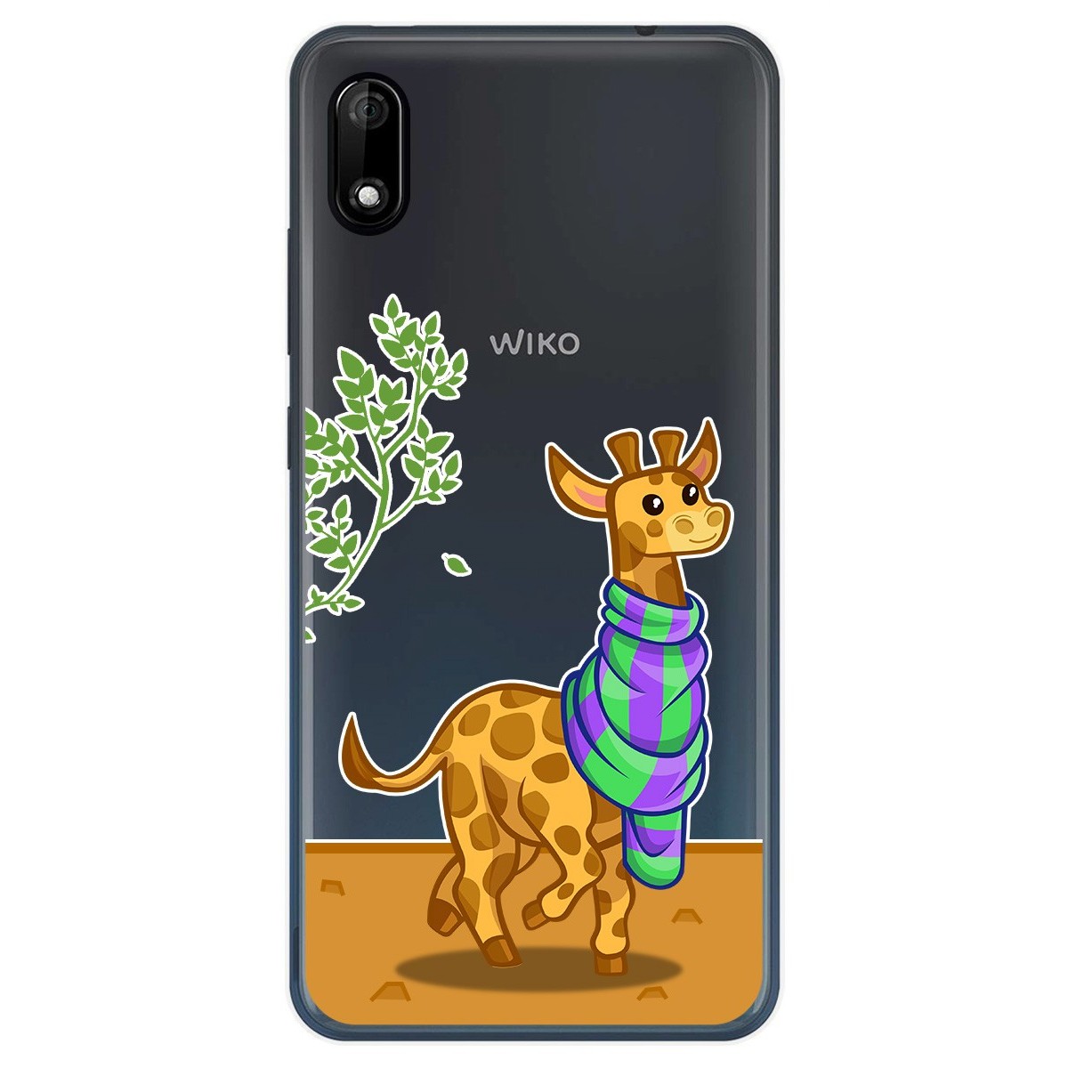 Funda Gel Transparente para Wiko Y70 diseño Jirafa Dibujos
