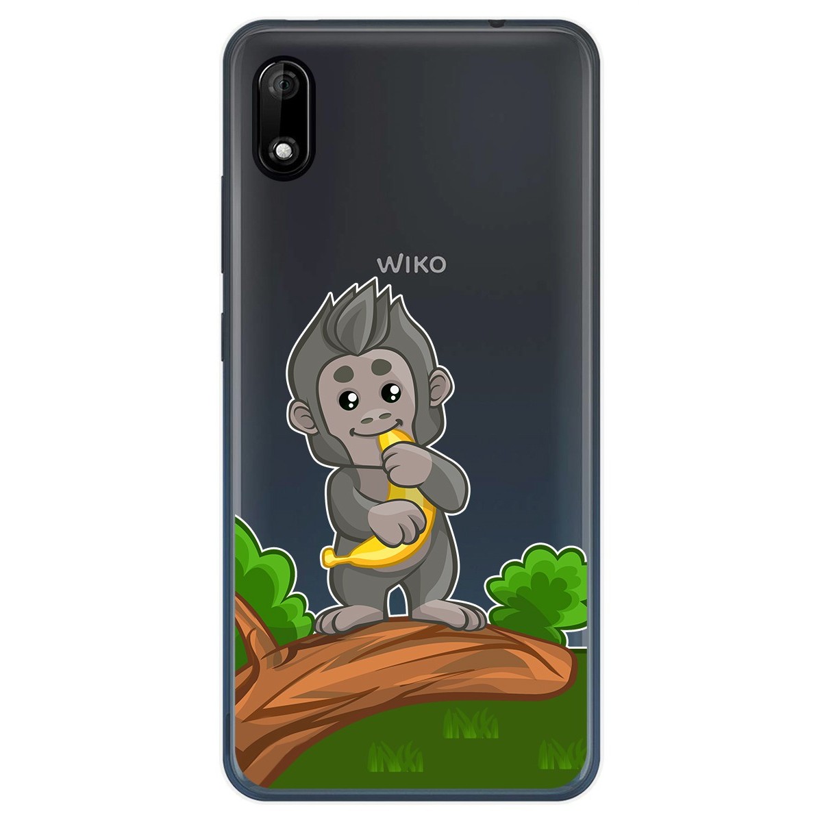 Funda Gel Transparente para Wiko Y70 diseño Mono Dibujos