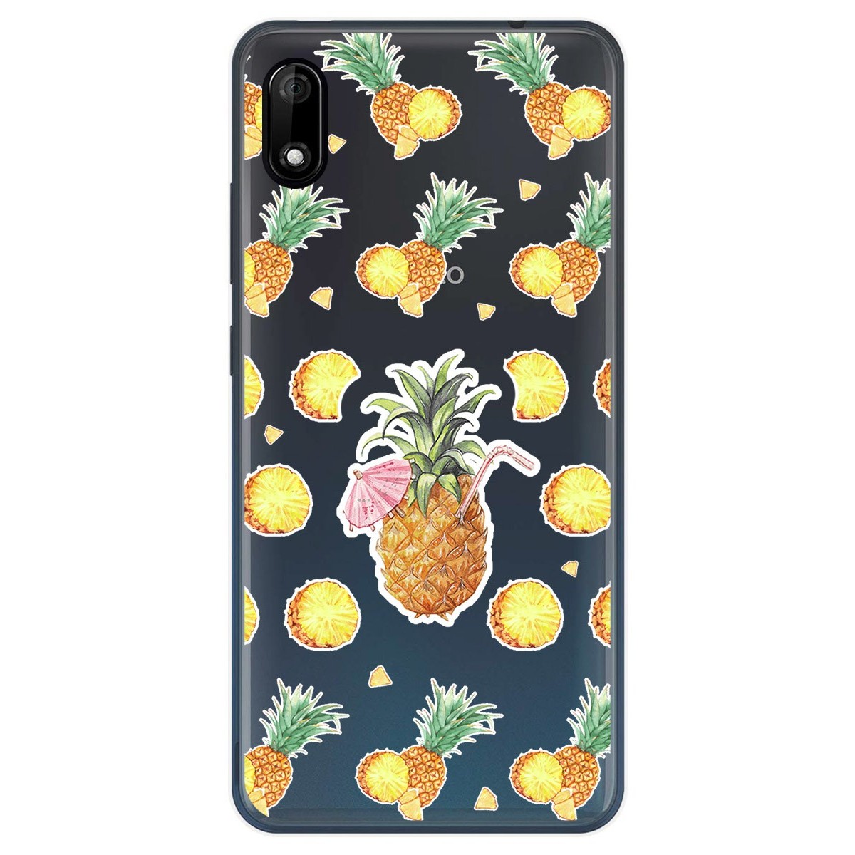 Funda Gel Transparente para Wiko Y70 diseño Piña Dibujos