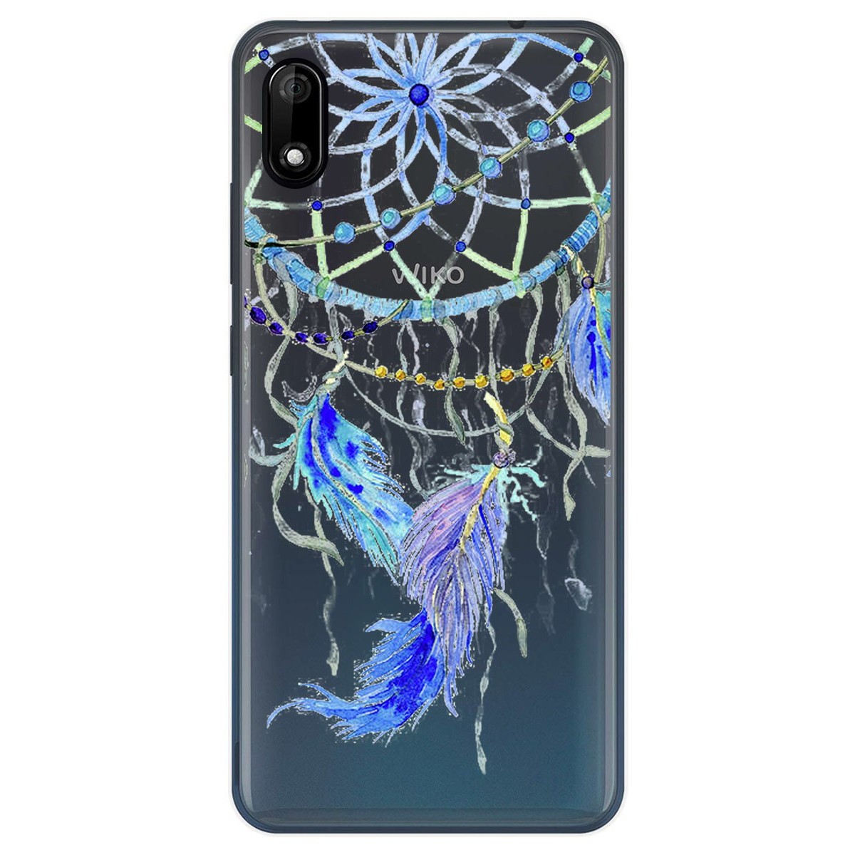 Funda Gel Transparente para Wiko Y70 diseño Plumas Dibujos