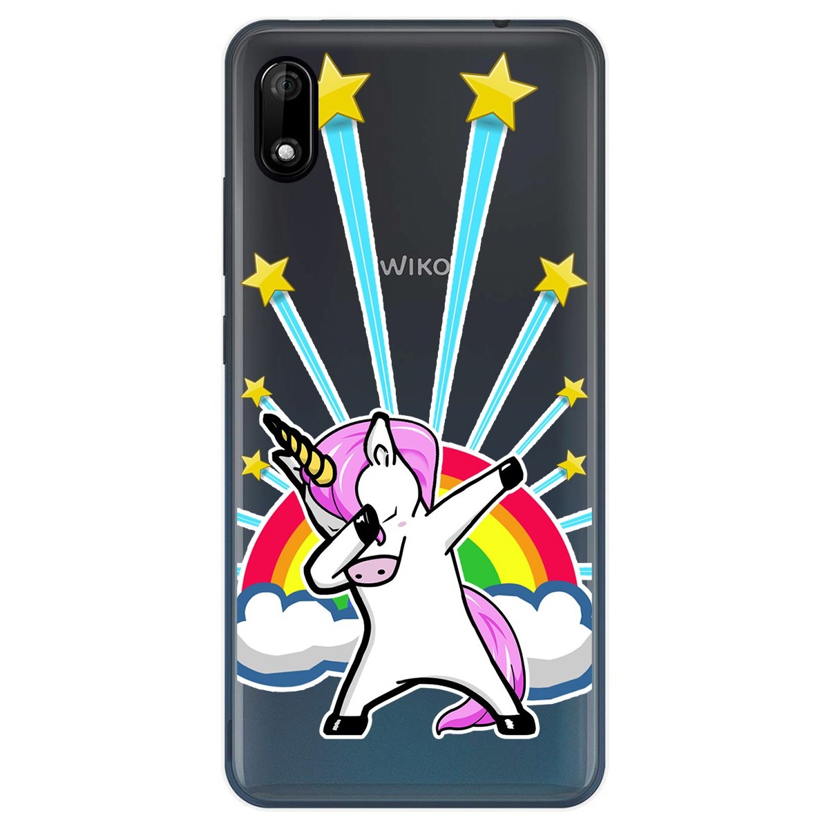 Funda Gel Transparente para Wiko Y70 diseño Unicornio Dibujos