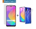 Pack 2 En 1 Funda Gel Transparente + Protector Cristal Templado para Xiaomi Mi A3