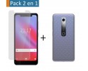 Pack 2 En 1 Funda Gel Transparente + Protector Cristal Templado para Vodafone Smart N10