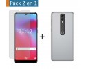Pack 2 En 1 Funda Gel Transparente + Protector Cristal Templado para Vodafone Smart V10