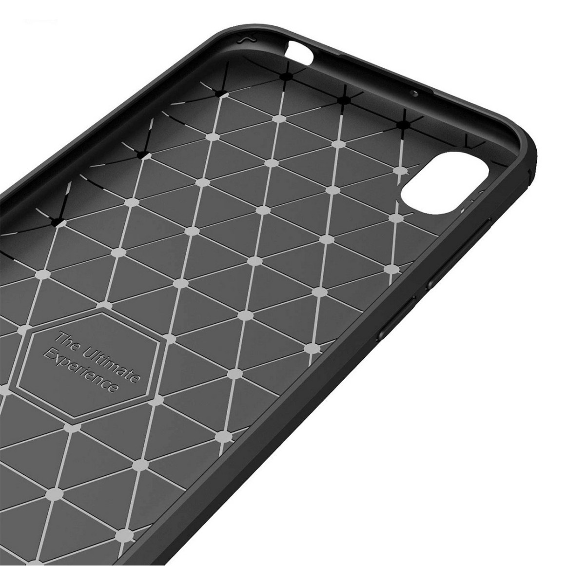 Funda Gel Tpu Tipo Carbon Negra para Huawei Y5 2019