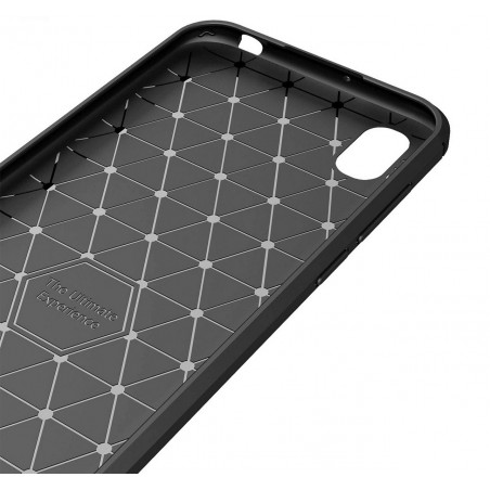Funda Gel Tpu Tipo Carbon Negra para Huawei Y5 2019