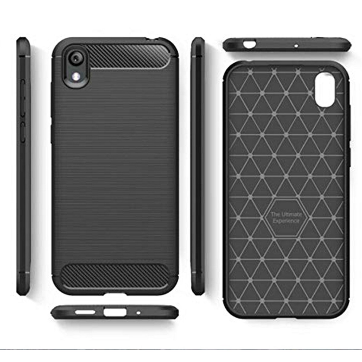 Funda Gel Tpu Tipo Carbon Negra para Huawei Y5 2019