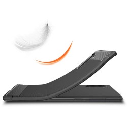 Funda Gel Tpu Tipo Carbon Negra para Samsung Galaxy Note10 2