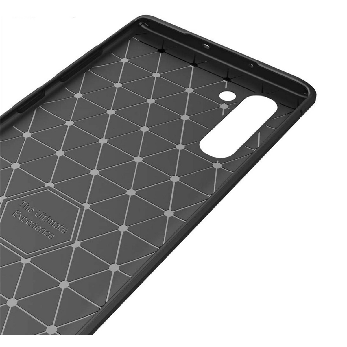 Funda Gel Tpu Tipo Carbon Negra para Samsung Galaxy Note10