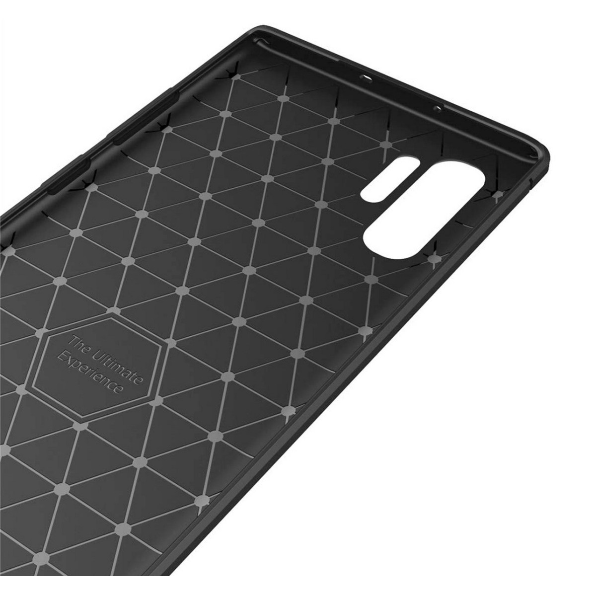 Funda Gel Tpu Tipo Carbon Negra para Samsung Galaxy Note10+