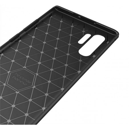 Funda Gel Tpu Tipo Carbon Negra para Samsung Galaxy Note10+