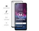 Protector Cristal Templado Completo 5D Full Glue Negro para Motorola One Action Vidrio