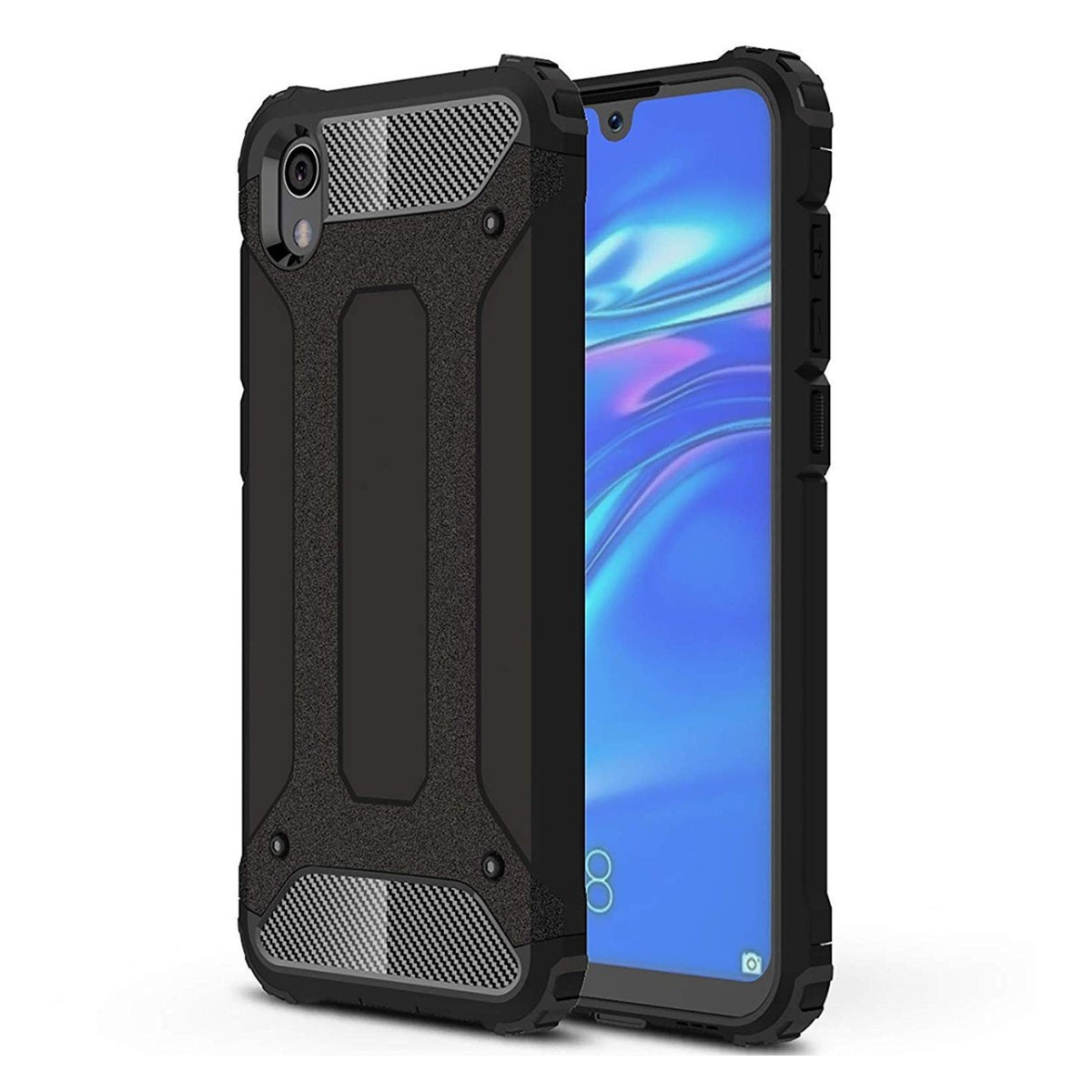 Funda Tipo Hybrid Tough Armor (Pc+Tpu) Negra para Huawei Y5 2019
