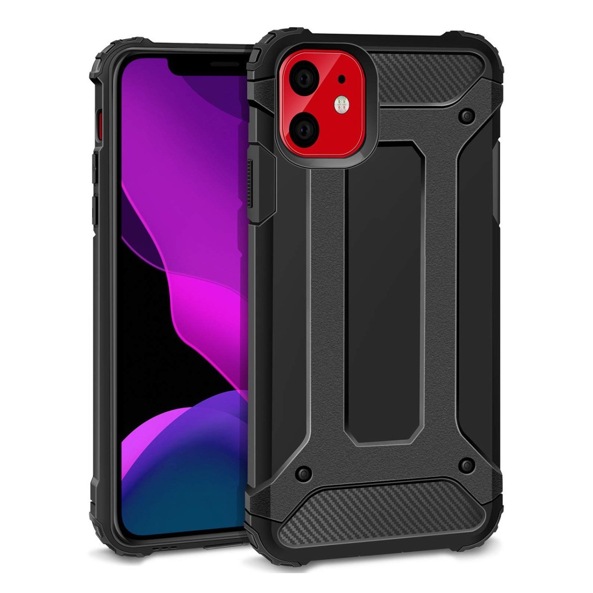 Funda Tipo Hybrid Tough Armor (Pc+Tpu) Negra para Iphone 11 (6.1)