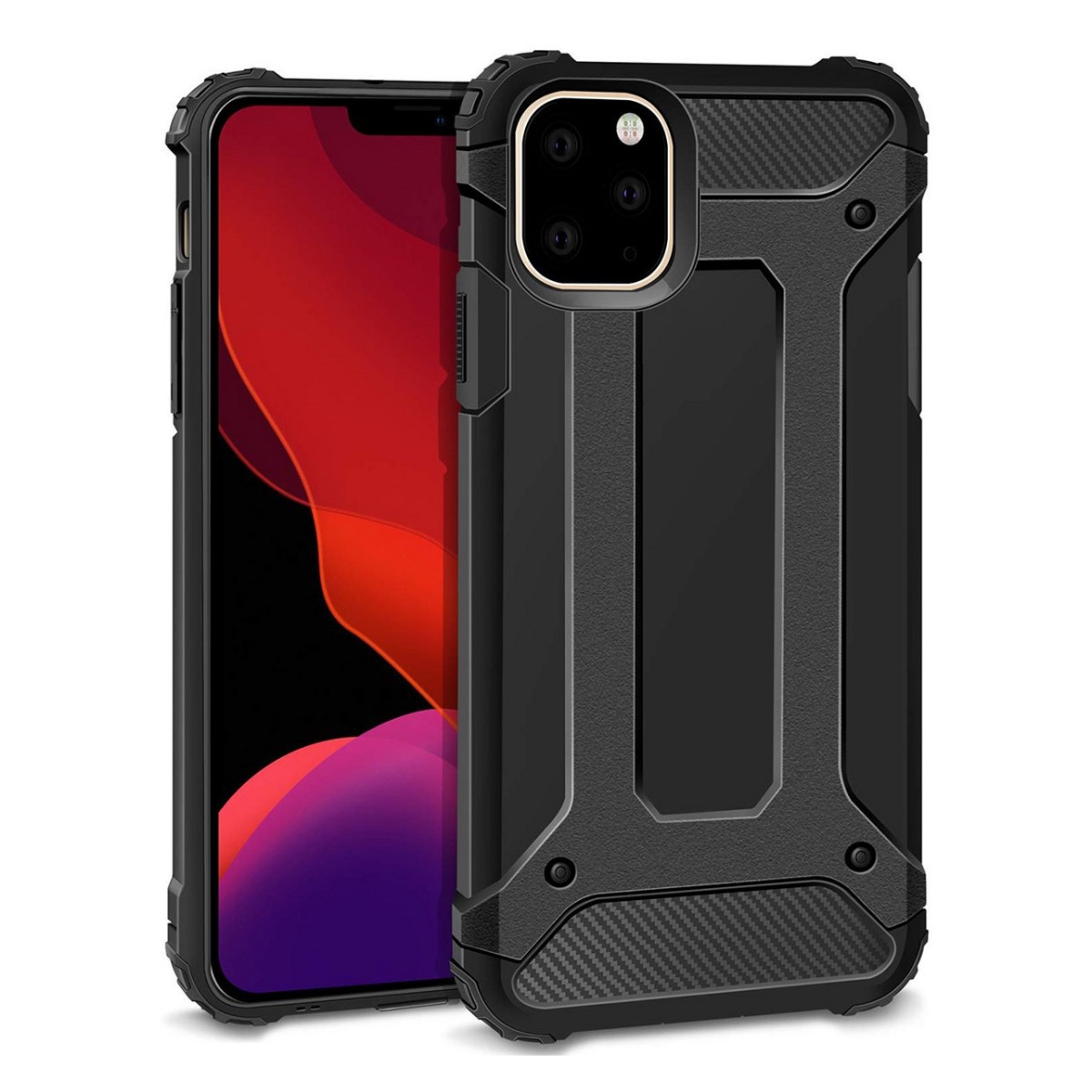 Funda Tipo Hybrid Tough Armor (Pc+Tpu) Negra para Iphone 11 Pro (5.8)