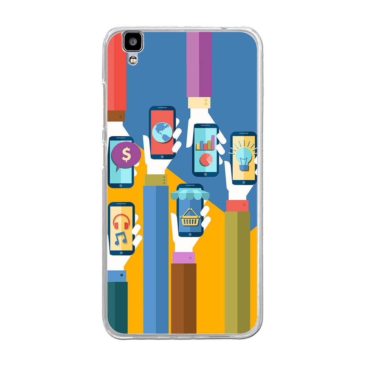 Funda Gel Tpu para Bluboo Maya 5.5" Diseño Apps Dibujos