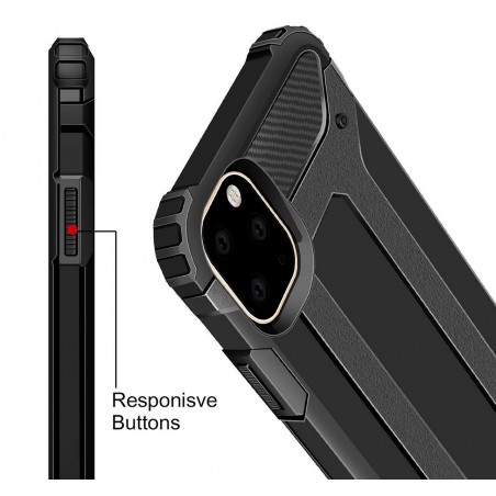 Funda Tipo Hybrid Tough Armor (Pc+Tpu) Negra para Iphone 11 Pro Max (6.5)