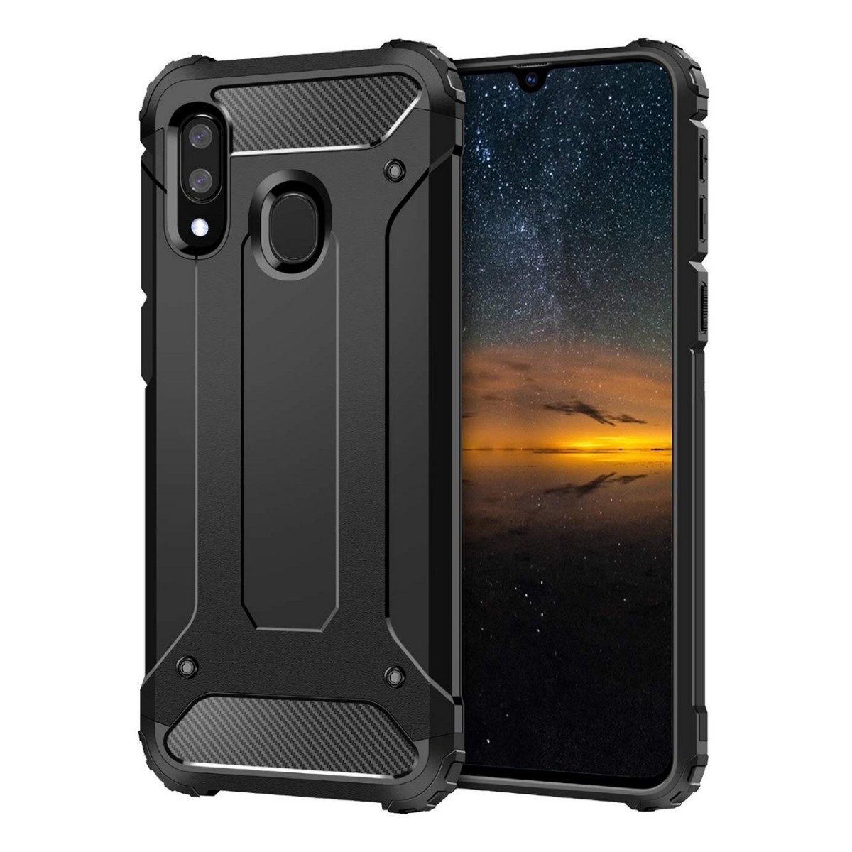 Funda Tipo Hybrid Tough Armor (Pc+Tpu) Negra para Samsung Galaxy A20e 5.8