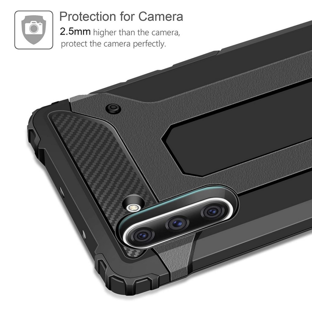 Funda Tipo Hybrid Tough Armor (Pc+Tpu) Negra para Samsung Galaxy Note10