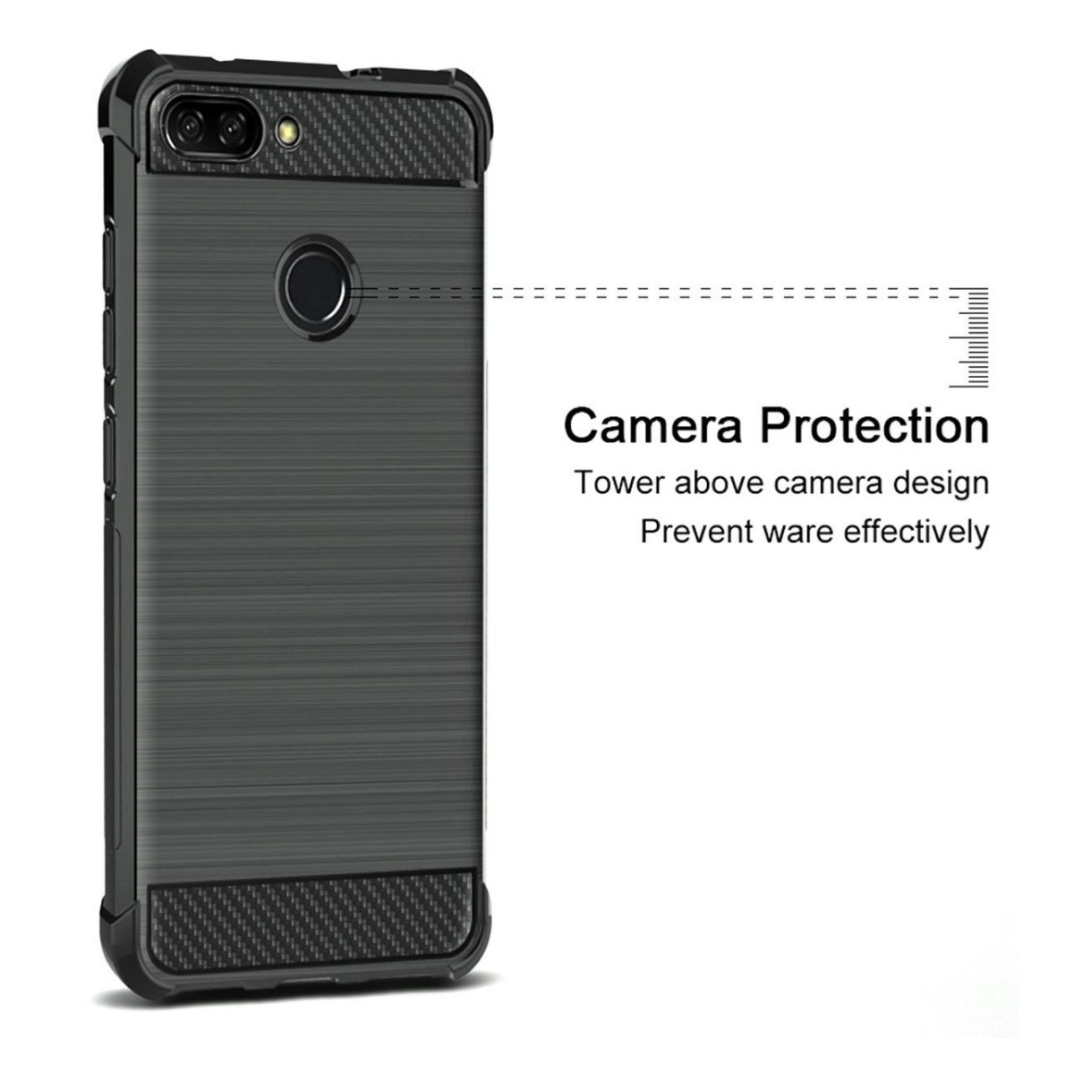 Funda Gel Tpu Anti-Shock Carbon para Huawei Honor 7A / Y6 2018