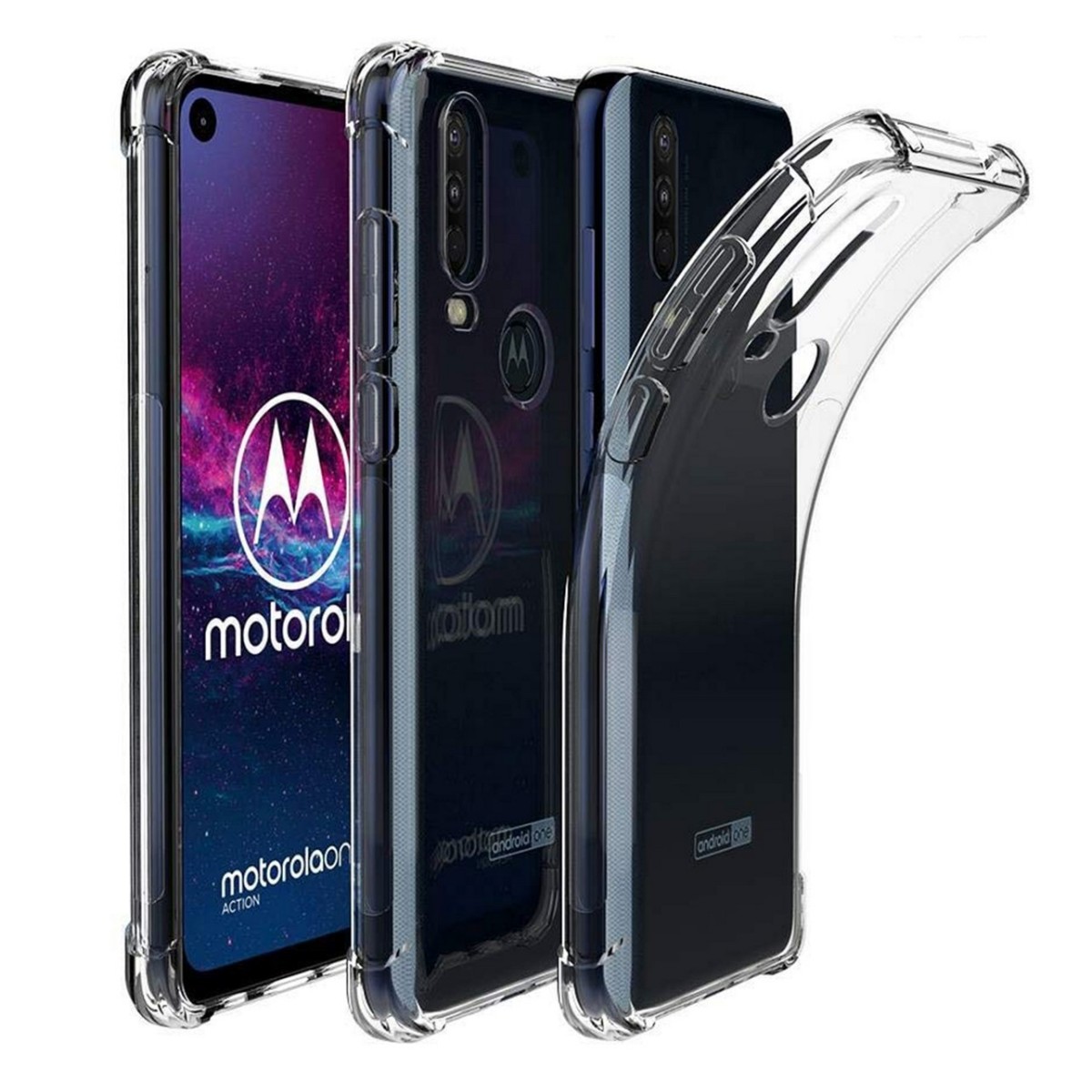 Funda Gel Tpu Anti-Shock Transparente para Motorola One Action