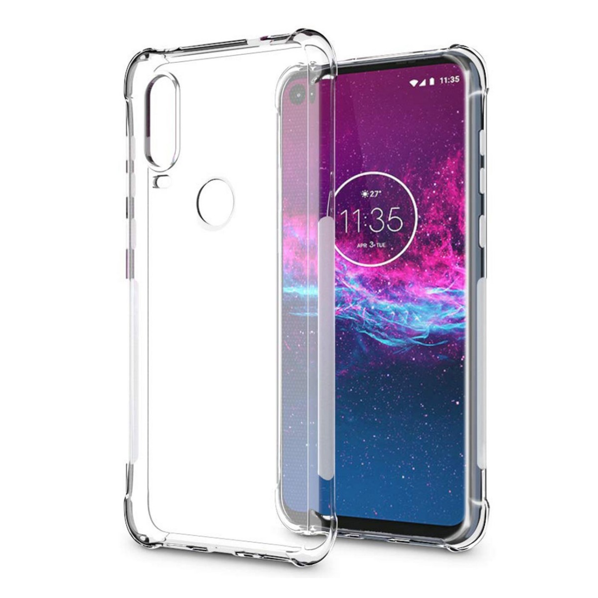 Funda Gel Tpu Anti-Shock Transparente para Motorola One Action