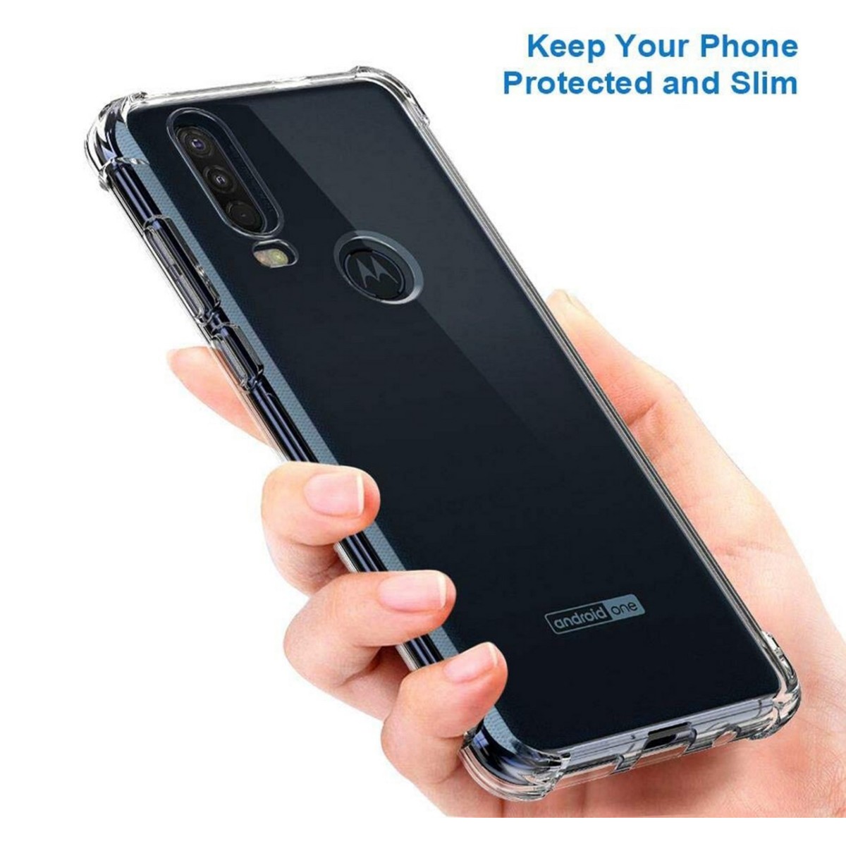 Funda Gel Tpu Anti-Shock Transparente para Motorola One Action