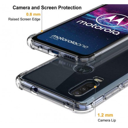 Funda Gel Tpu Anti-Shock Transparente para Motorola One Action