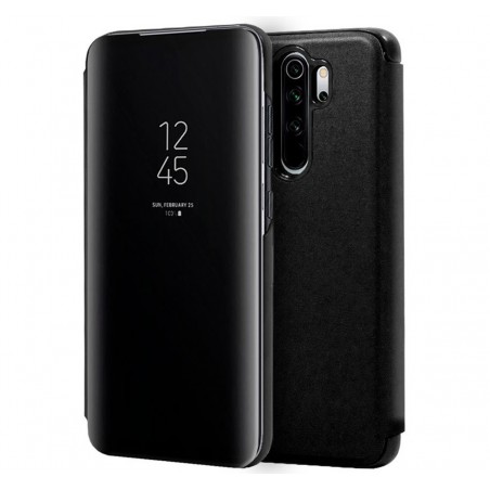 Funda Flip Cover Clear View para Xiaomi Redmi Note 8 Pro color Negra