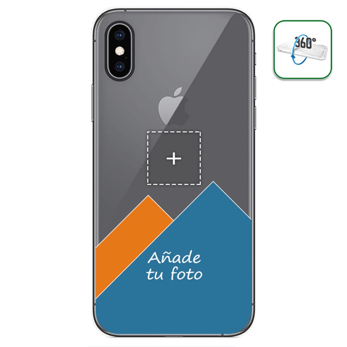 Personaliza tu Funda Pc + Tpu 360 con tu Fotografia para Iphone Xs Max dibujo personalizada