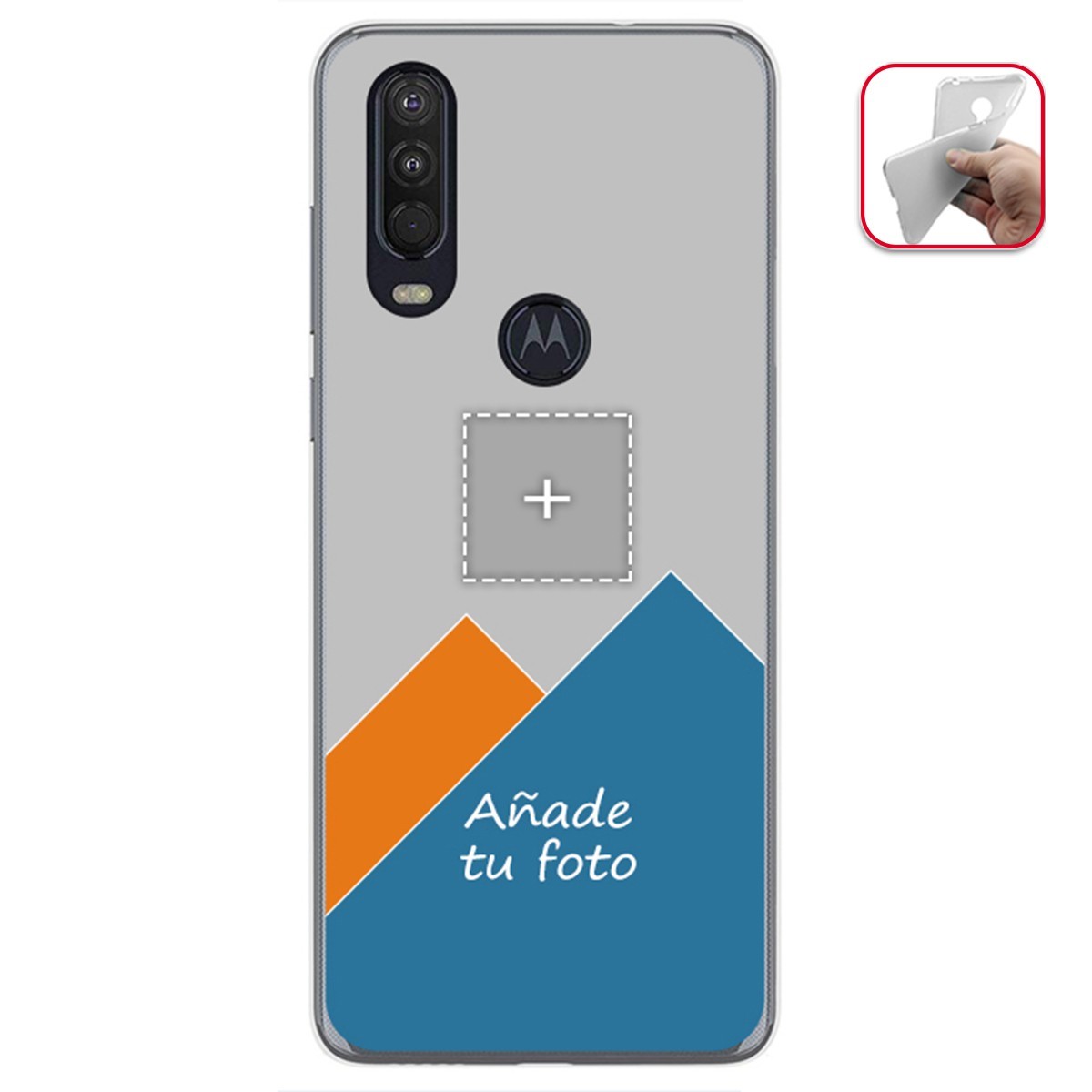 Personaliza tu Funda Gel Mate con tu Fotografia para Motorola One Action dibujo personalizada
