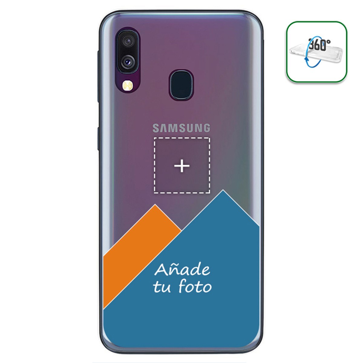 Personaliza tu Funda Pc + Tpu 360 con tu Fotografia para Samsung Galaxy A40 dibujo personalizada