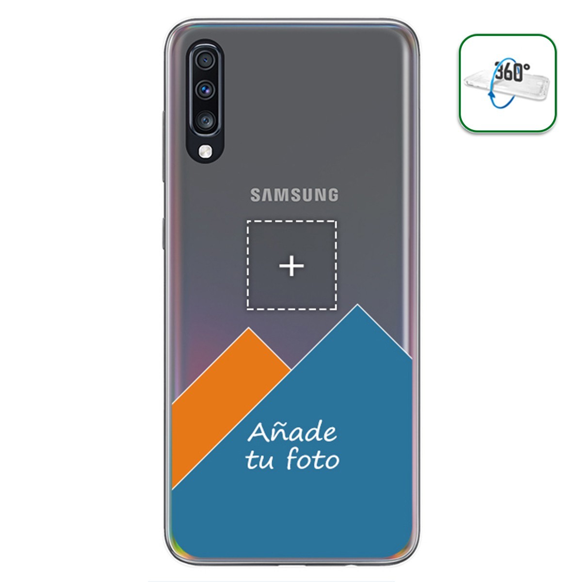 Personaliza tu Funda Pc + Tpu 360 con tu Fotografia para Samsung Galaxy A70 dibujo personalizada