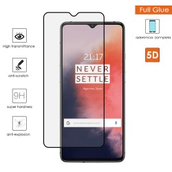 Protector Cristal Templado Completo 5D Full Glue Negro para Oneplus 7T Vidrio