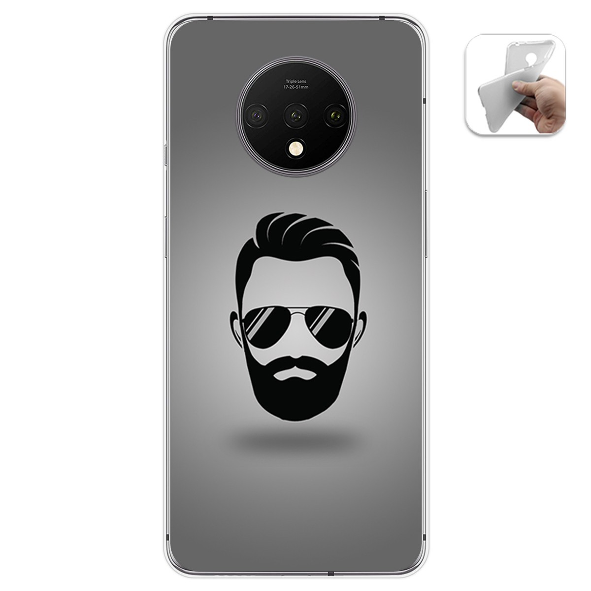 Funda Gel Tpu para Oneplus 7T diseño Barba Dibujos