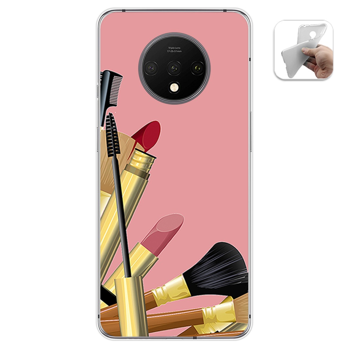 Funda Gel Tpu para Oneplus 7T diseño Brochas Dibujos