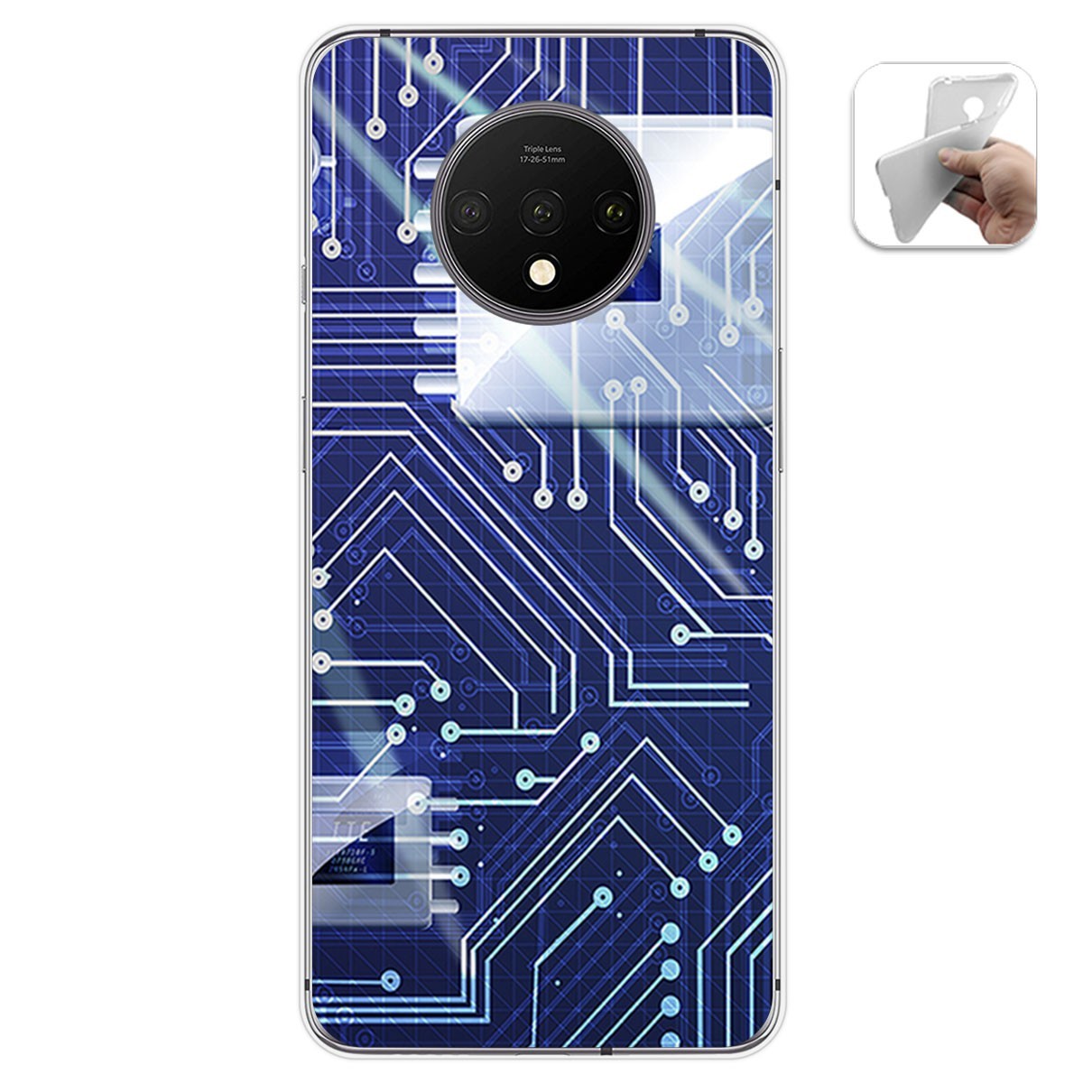 Funda Gel Tpu para Oneplus 7T diseño Circuito Dibujos