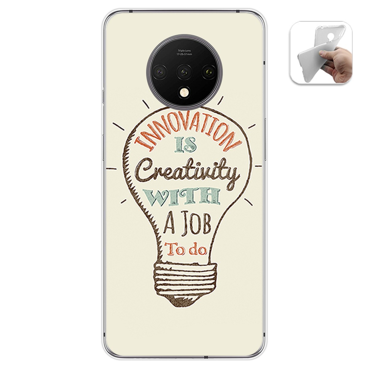Funda Gel Tpu para Oneplus 7T diseño Creativity Dibujos