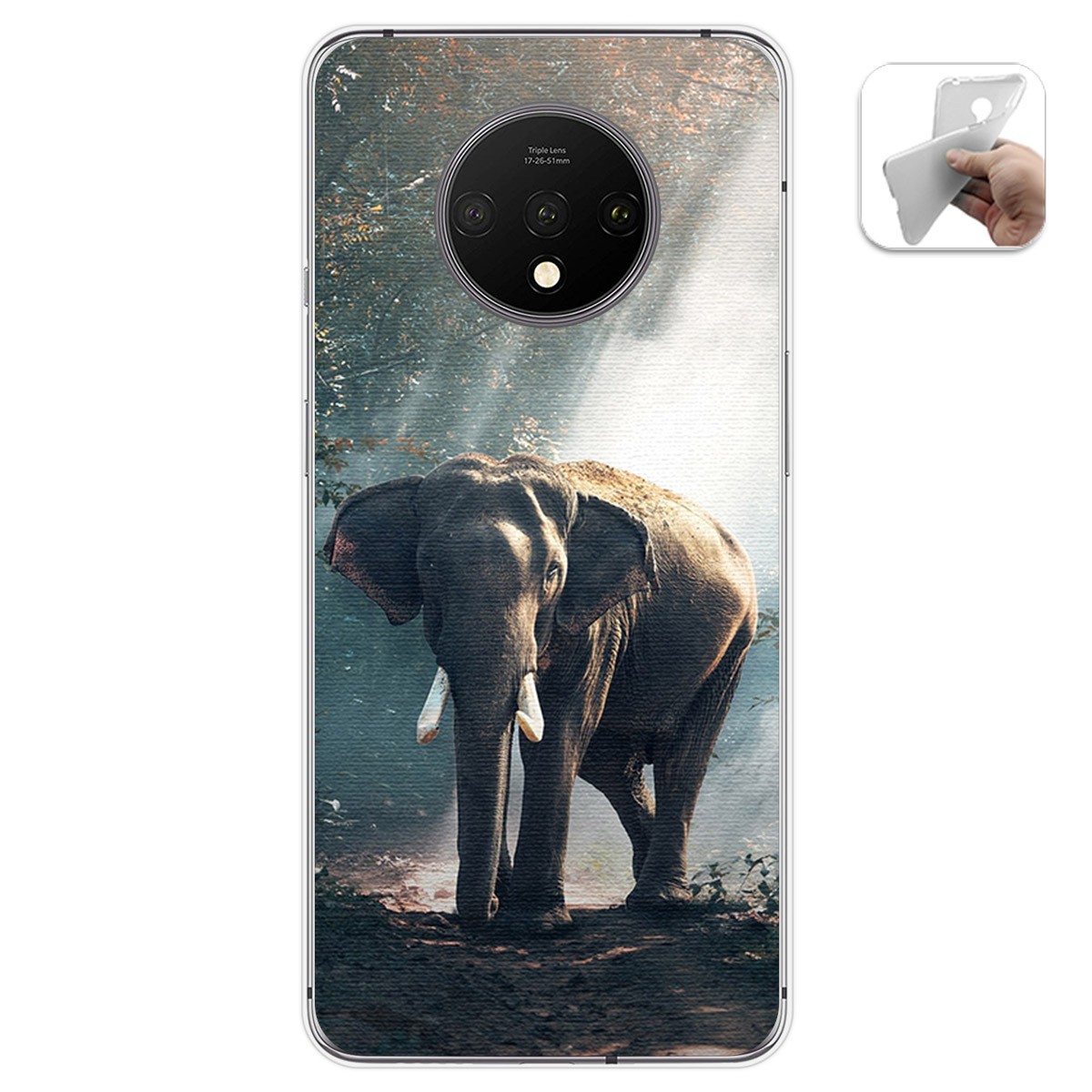 Funda Gel Tpu para Oneplus 7T diseño Elefante Dibujos