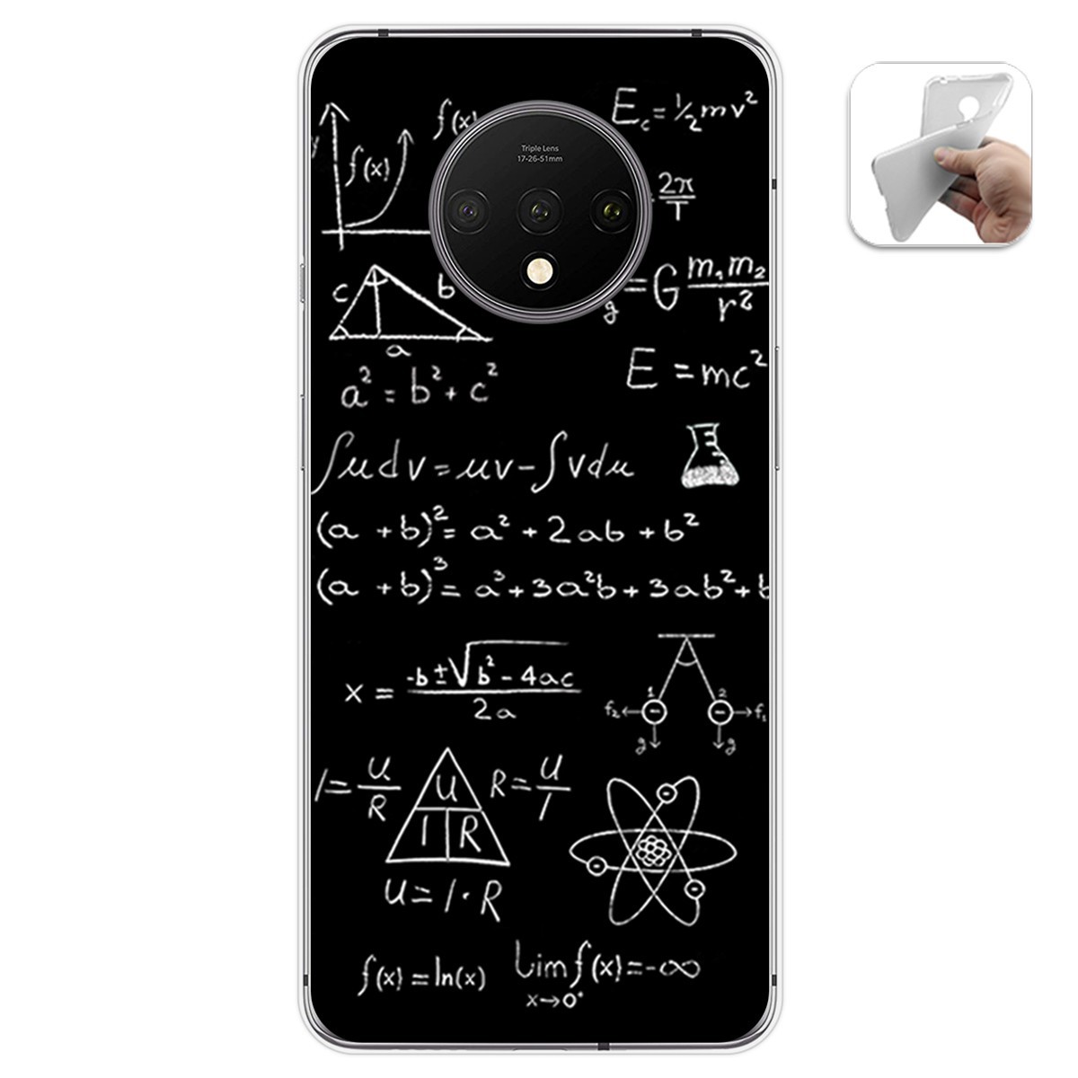 Funda Gel Tpu para Oneplus 7T diseño Formulas Dibujos