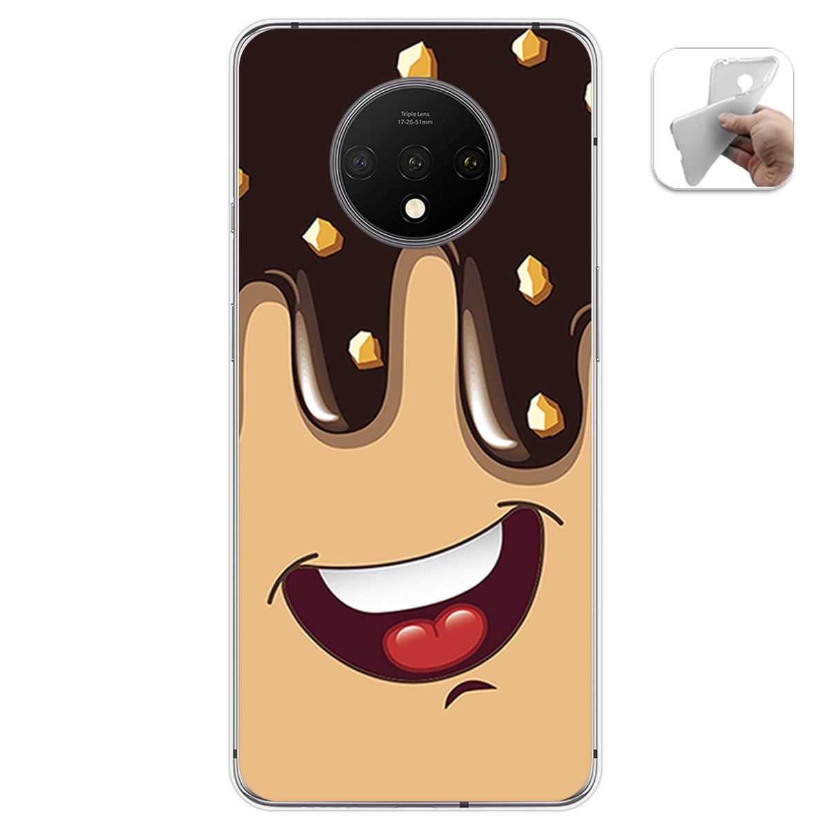 Funda Gel Tpu para Oneplus 7T diseño Helado Chocolate Dibujos