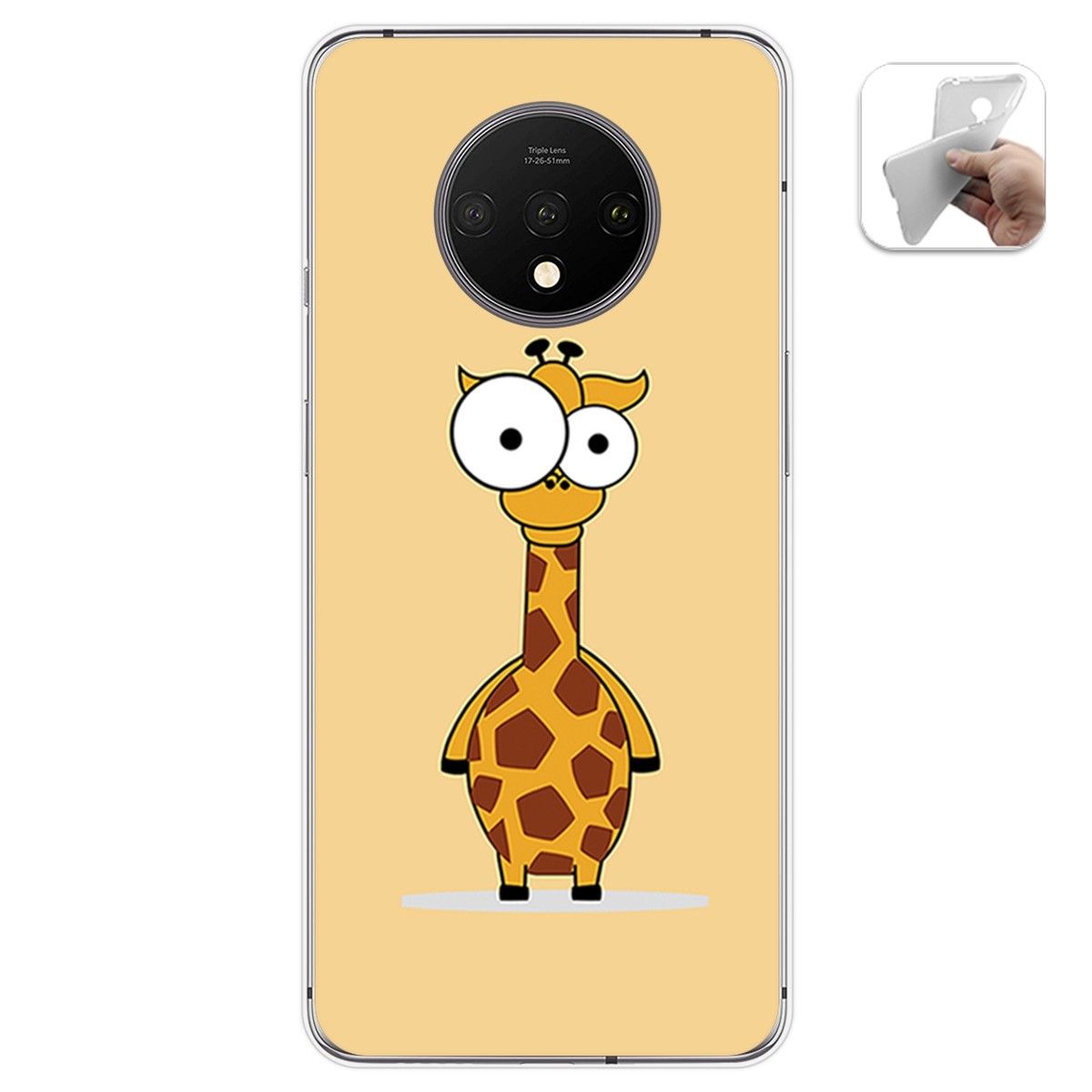 Funda Gel Tpu para Oneplus 7T diseño Jirafa Dibujos