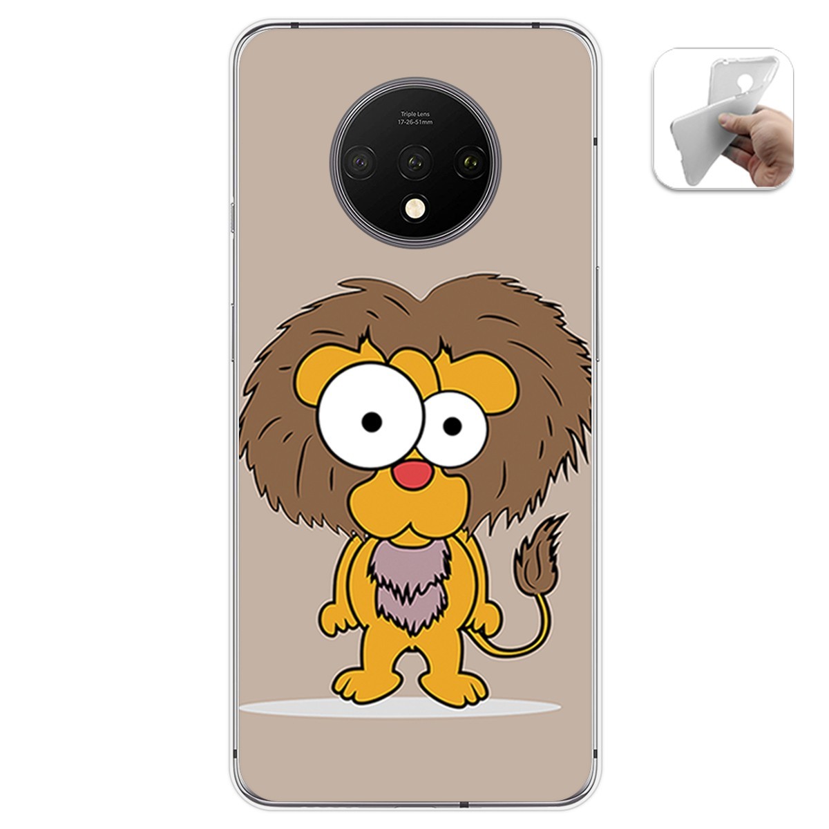 Funda Gel Tpu para Oneplus 7T diseño Leon Dibujos