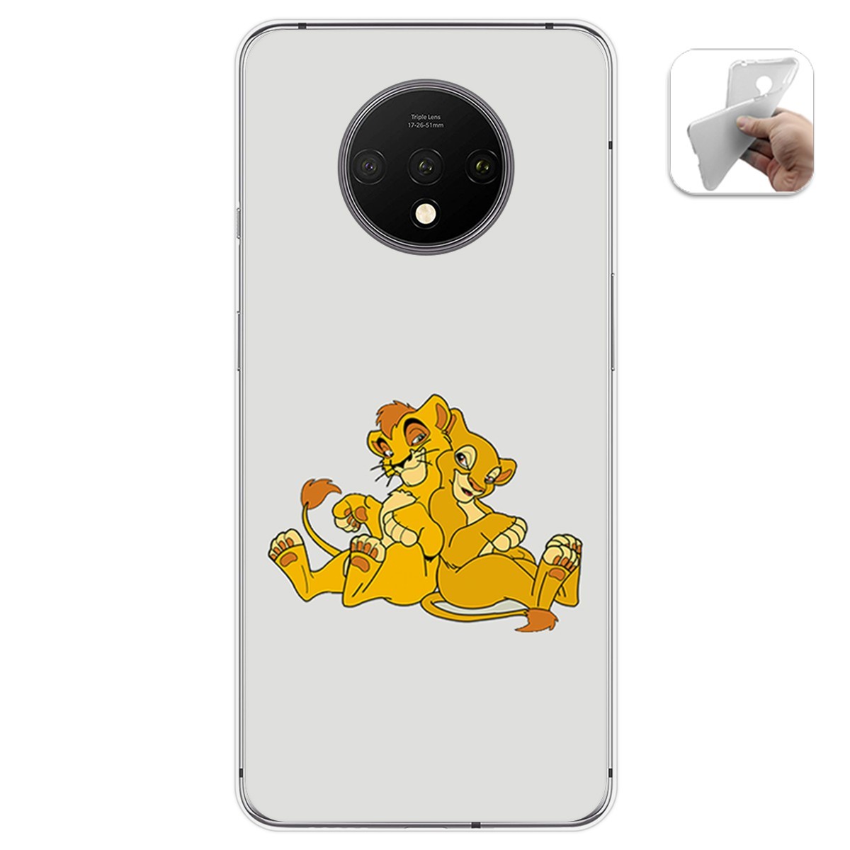 Funda Gel Tpu para Oneplus 7T diseño Leones Dibujos