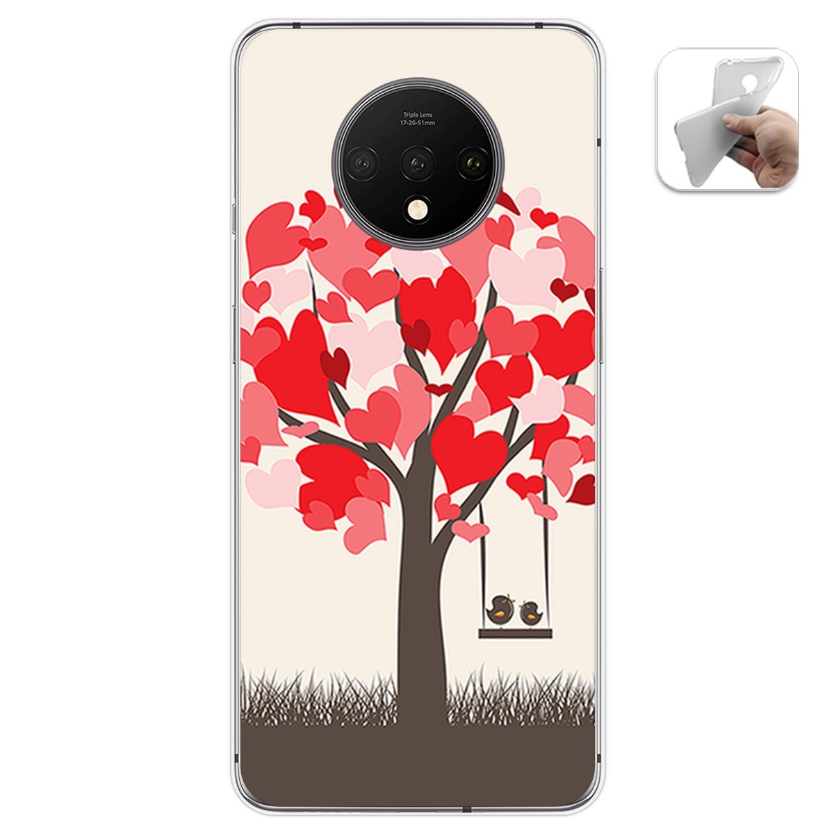 Funda Gel Tpu para Oneplus 7T diseño Pajaritos Dibujos
