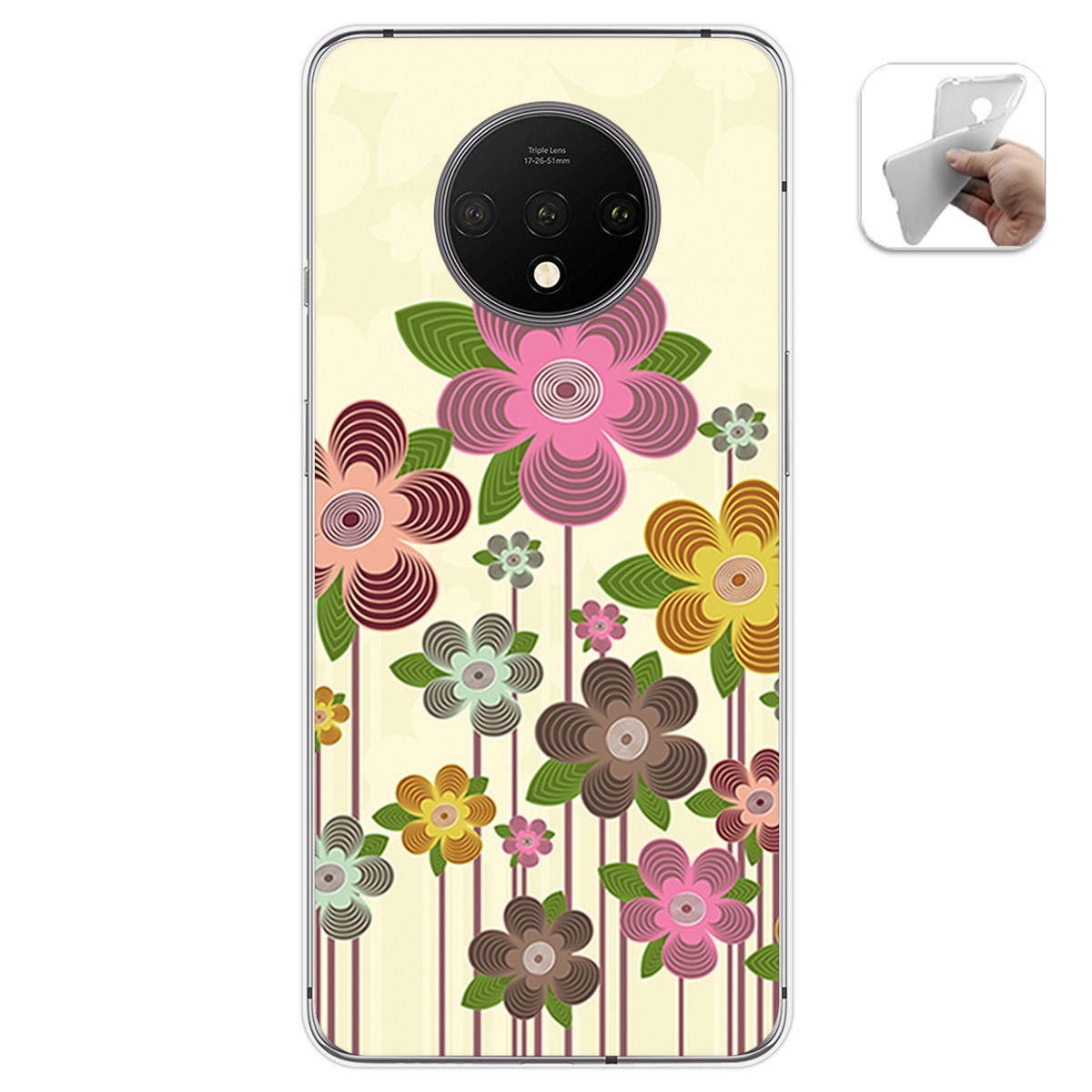 Funda Gel Tpu para Oneplus 7T diseño Primavera En Flor Dibujos