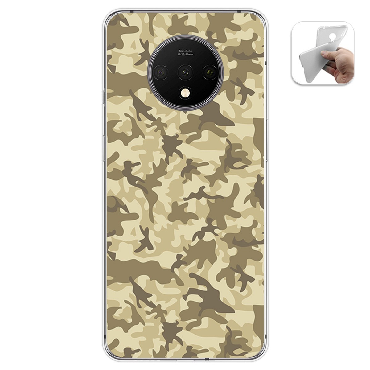 Funda Gel Tpu para Oneplus 7T diseño Sand Camuflaje Dibujos